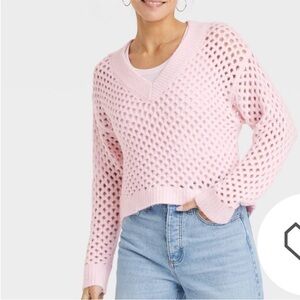 NWT Universal Thread v neck crochet sweater